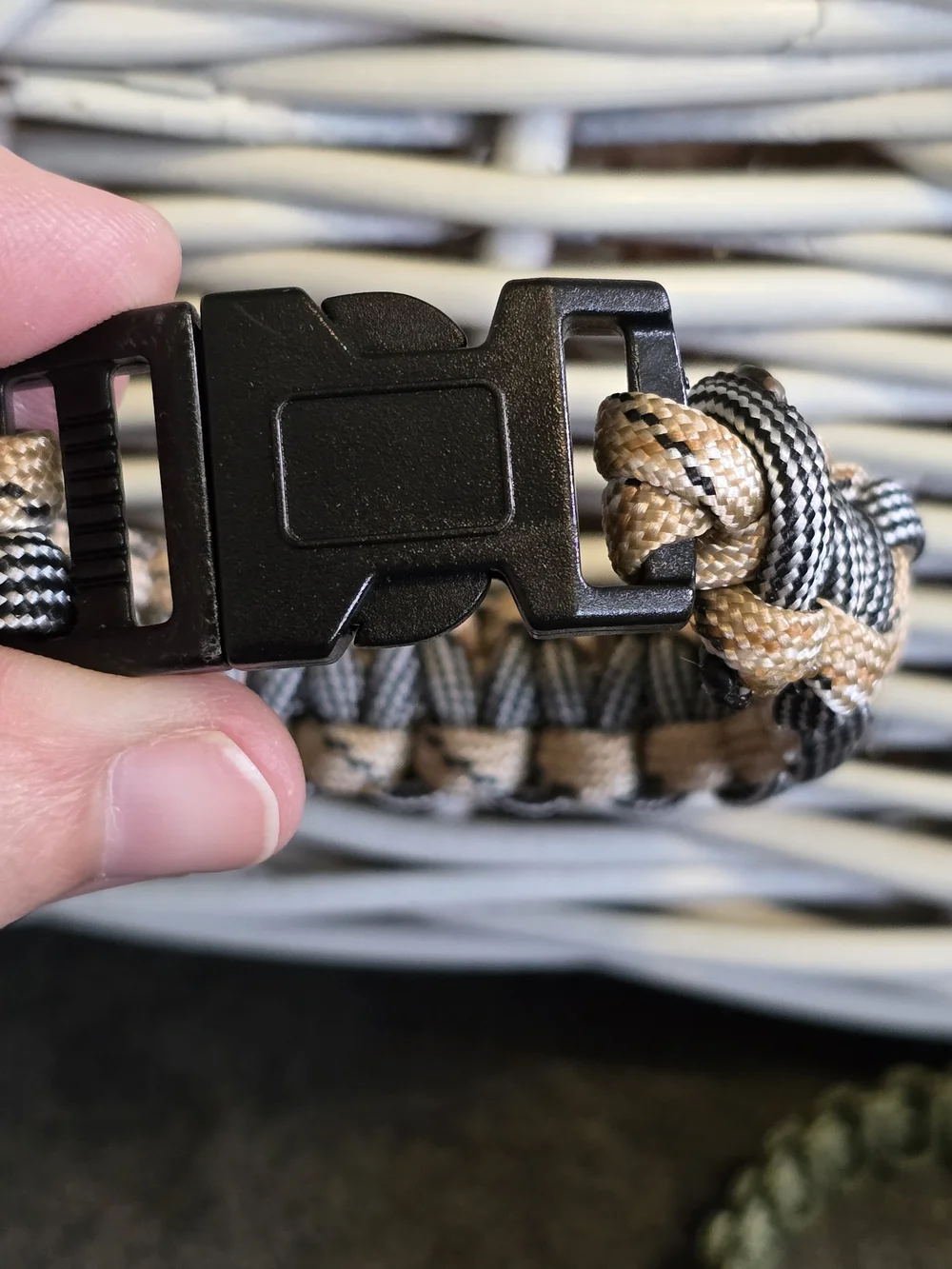 Handmade Tan & Black Camo Paracord Survival Bracelet